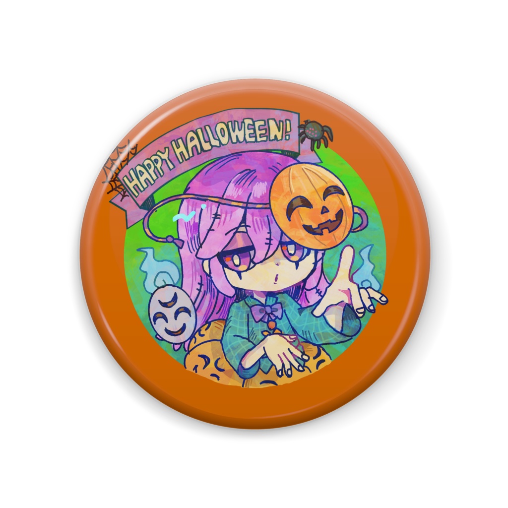 東方ハロウィン缶バッジ（秦こころ）