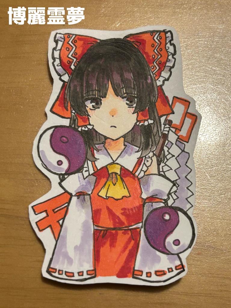 スマホに挟める!ステッカー風アナログイラスト原画