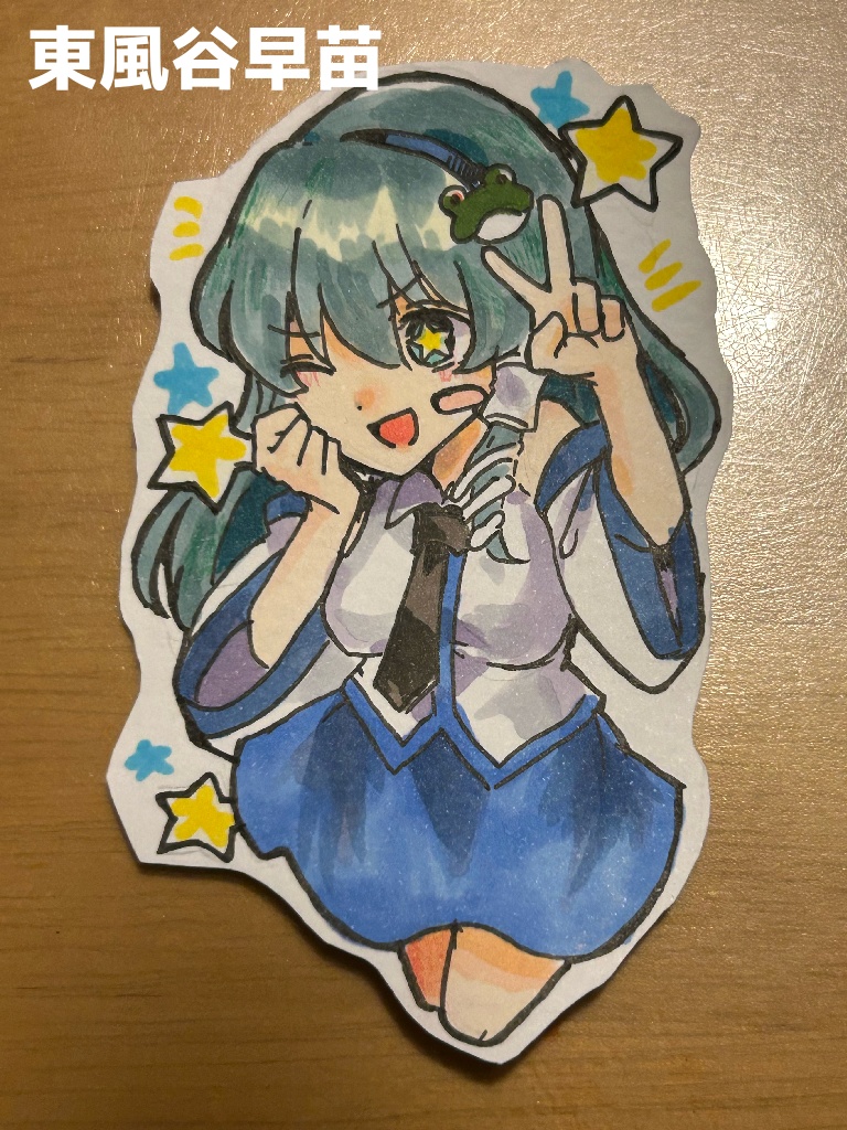 スマホに挟める!ステッカー風アナログイラスト原画