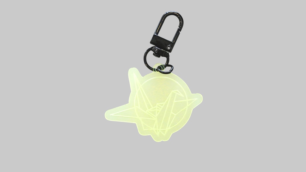 KAKURIYO key charm "crane" fluorescent green edge