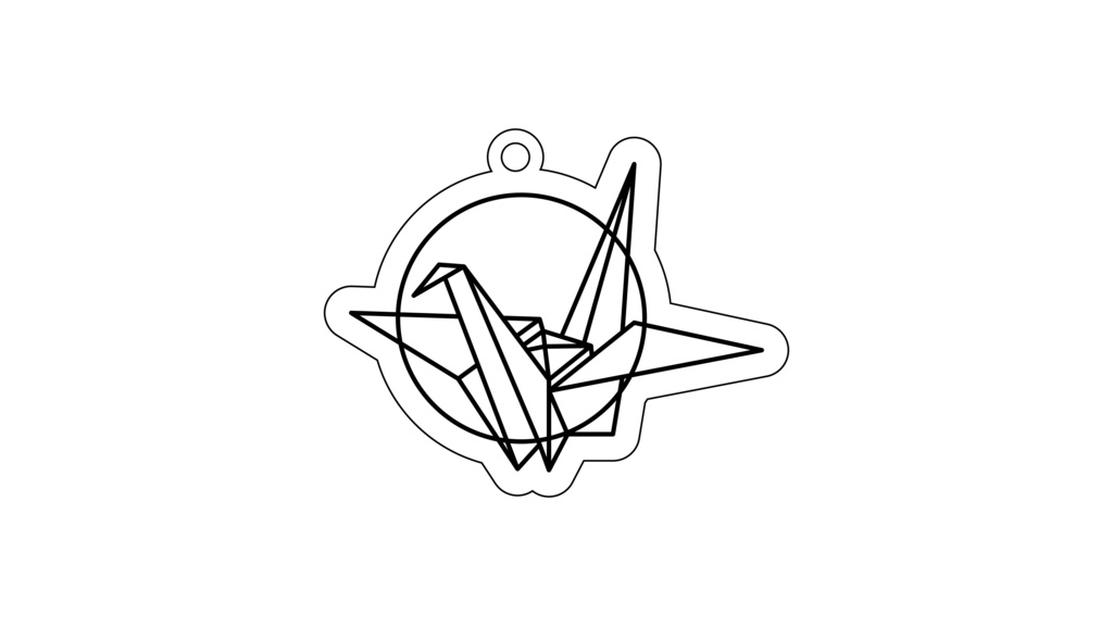 KAKURIYO key charm "crane" fluorescent green edge