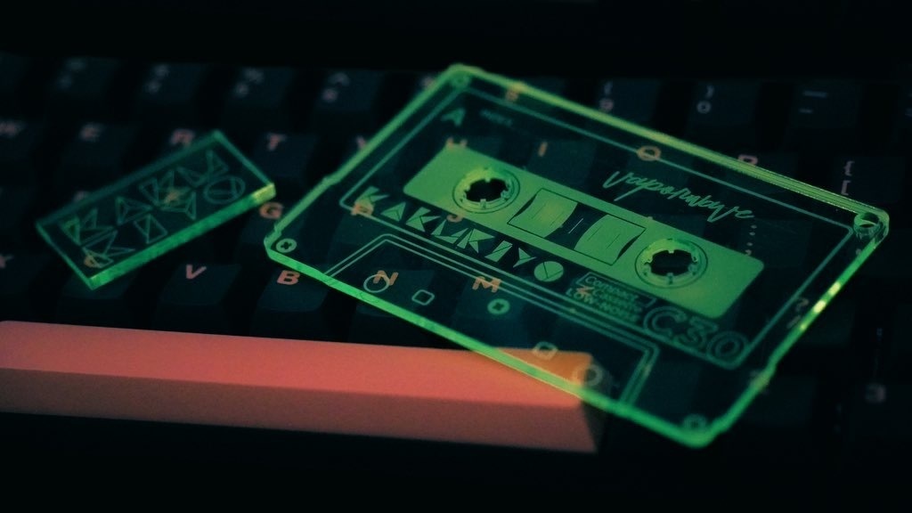 KAKURIYO key charm "origami" fluorescent green