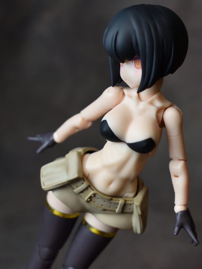 メガミデバイス PUNI☆MOFU用ボディパーツ C (ブラック)プラス ミリタリースカート+ショートボブ