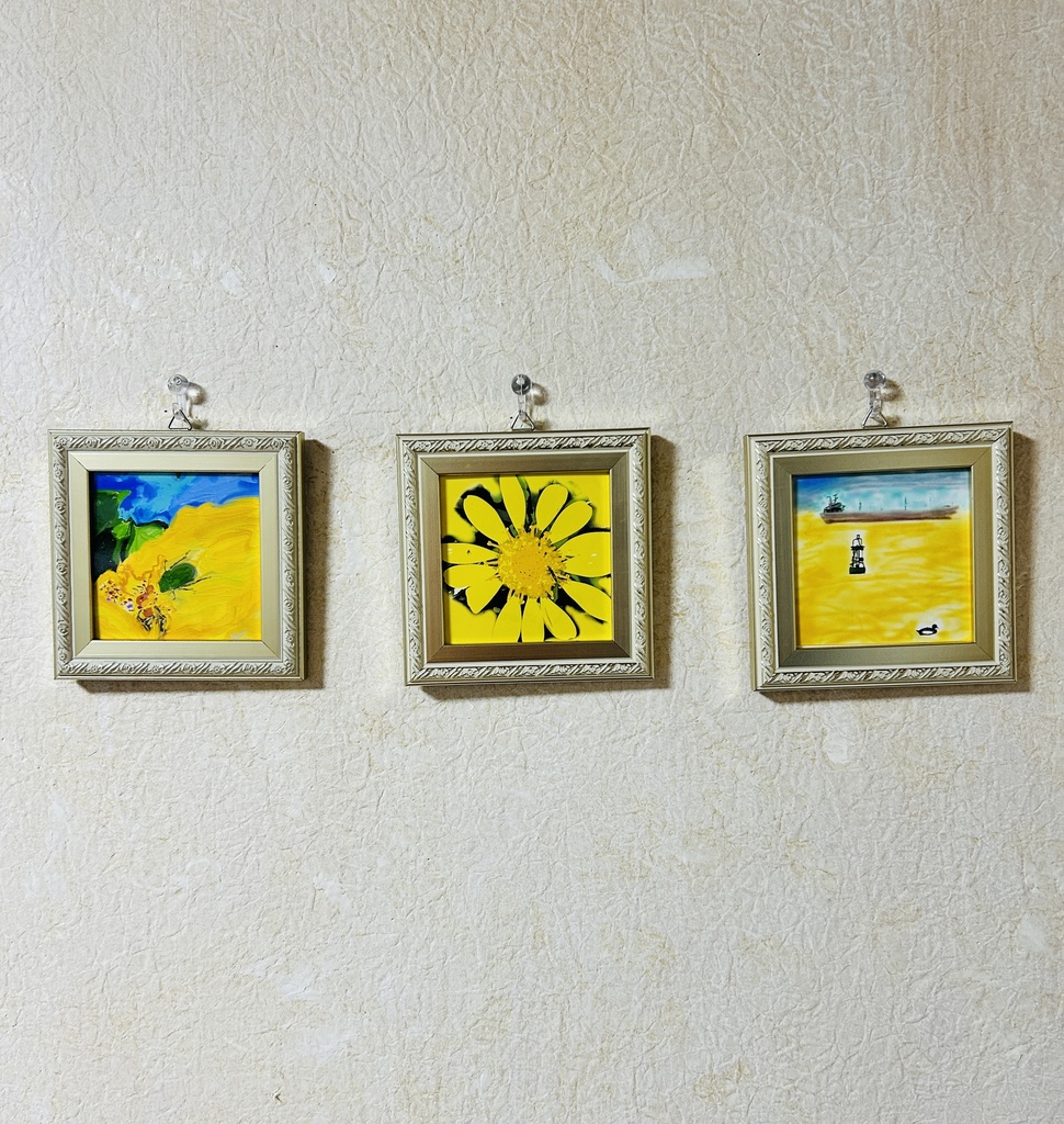 額装ジークレー黄色10角3部作BGl085