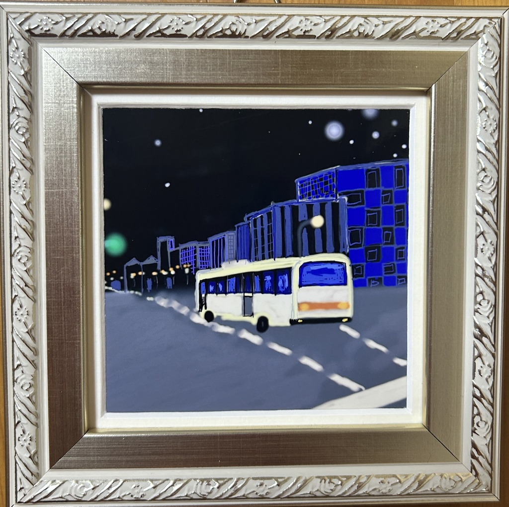 夜のバス通りBGu091