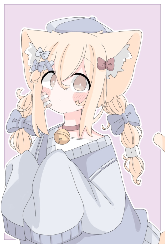 かわいいベレー帽ねこちゃんポストカード