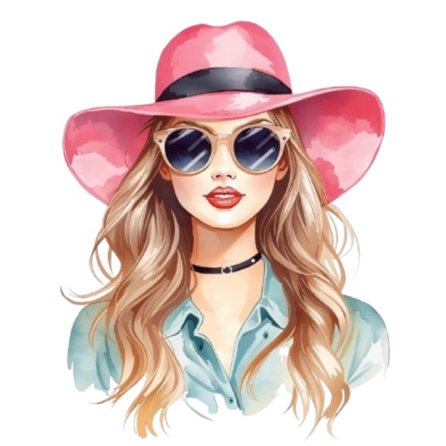 【ピンク旅行シリーズ】水彩アンティーク風クリップアート12点セット