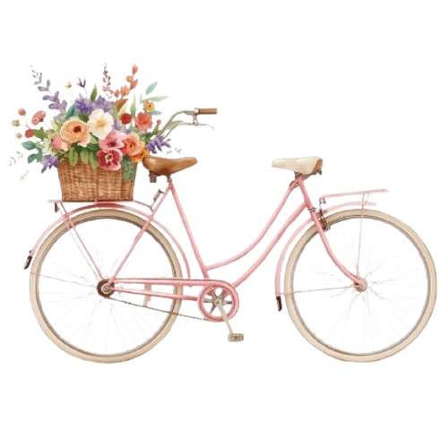 【ピンク旅行シリーズ】水彩アンティーク風クリップアート12点セット