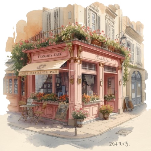 【ピンク旅行シリーズ】水彩アンティーク風クリップアート12点セット