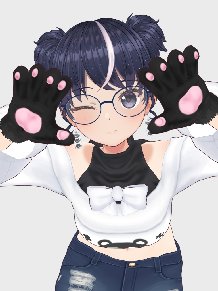 【VRoid】ファー付き猫手袋