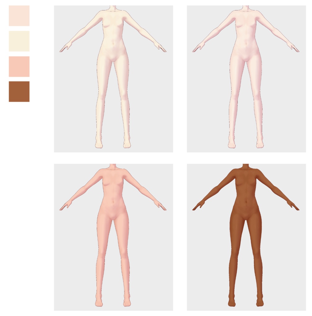 【VRoid】女性用 肌テクスチャ VRoid Body Textures