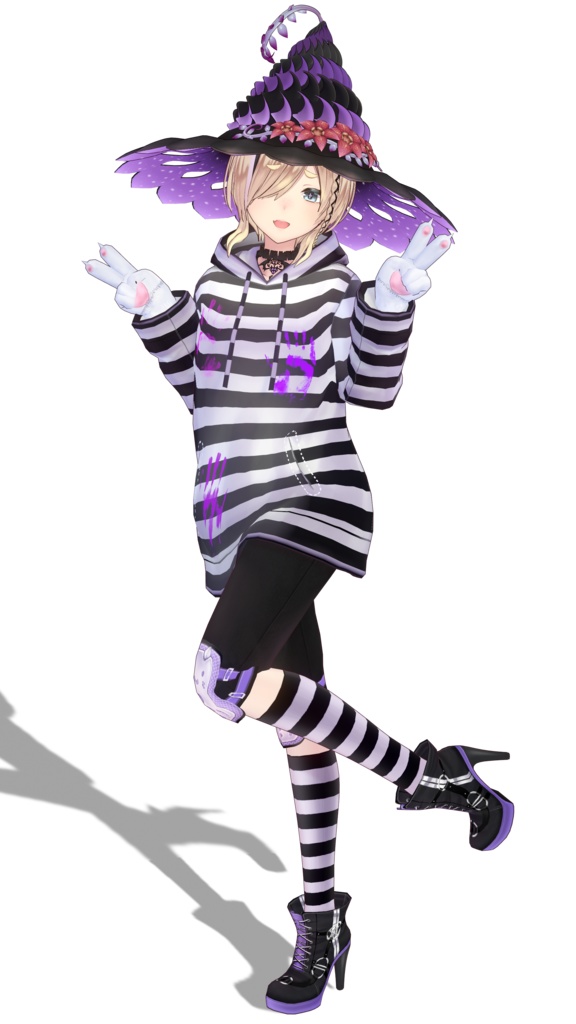 【VRoid】わいわい囚人服パーカー