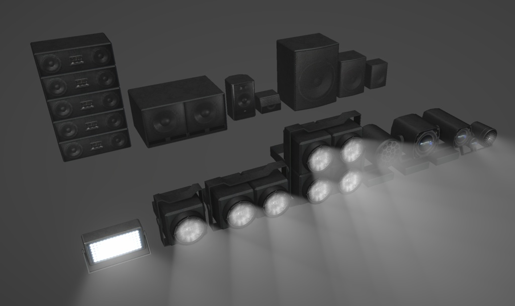 【Unity】スピーカー、ライト(照明)セット