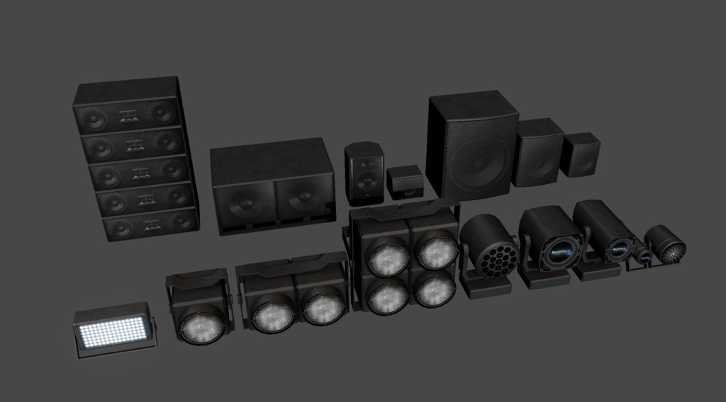 【Unity】スピーカー、ライト(照明)セット