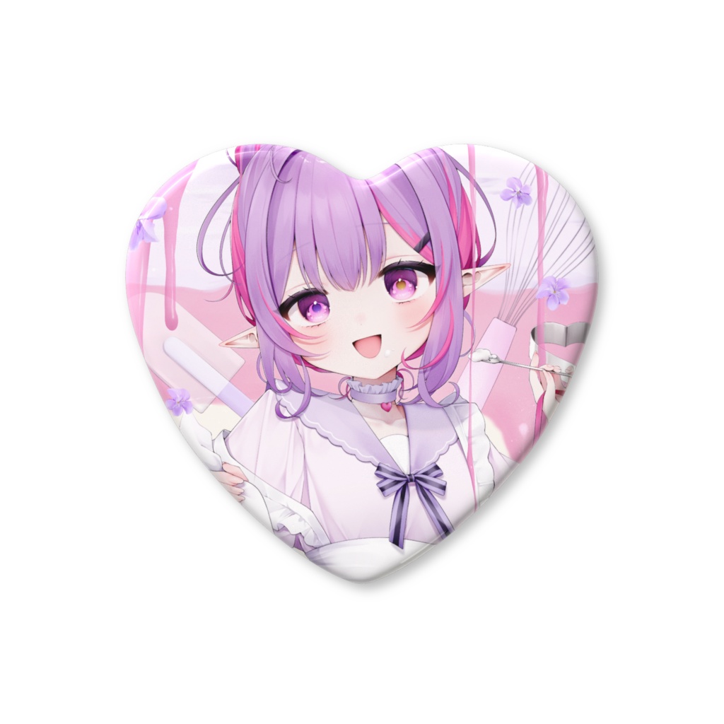 【藍咲にあ】ハート缶バッジ