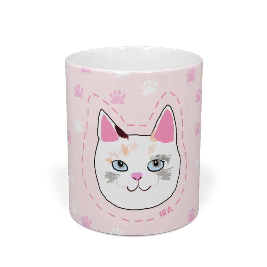 猫丸 マグカップ/桜ピンク