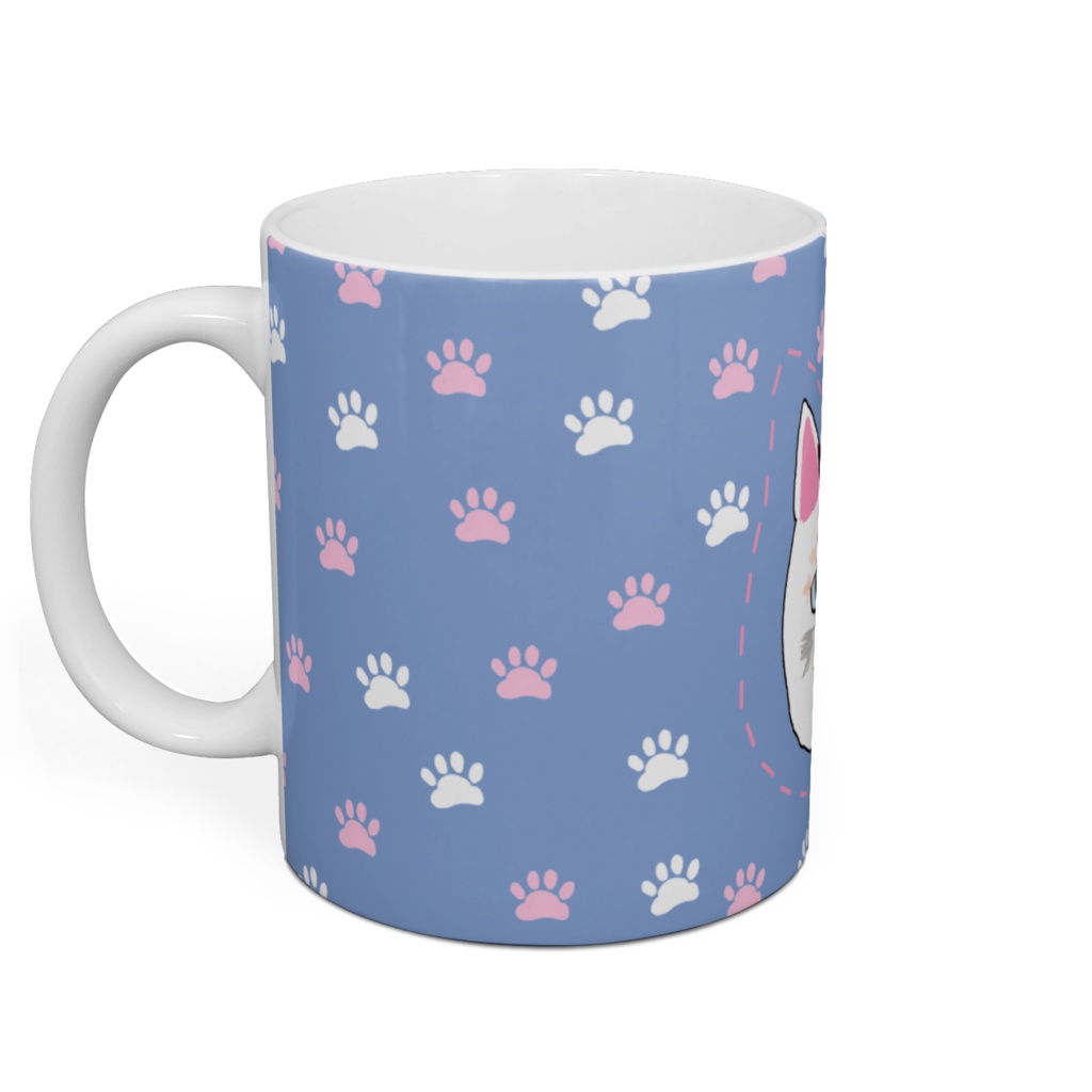 猫丸 マグカップ/ラベンダーブルー