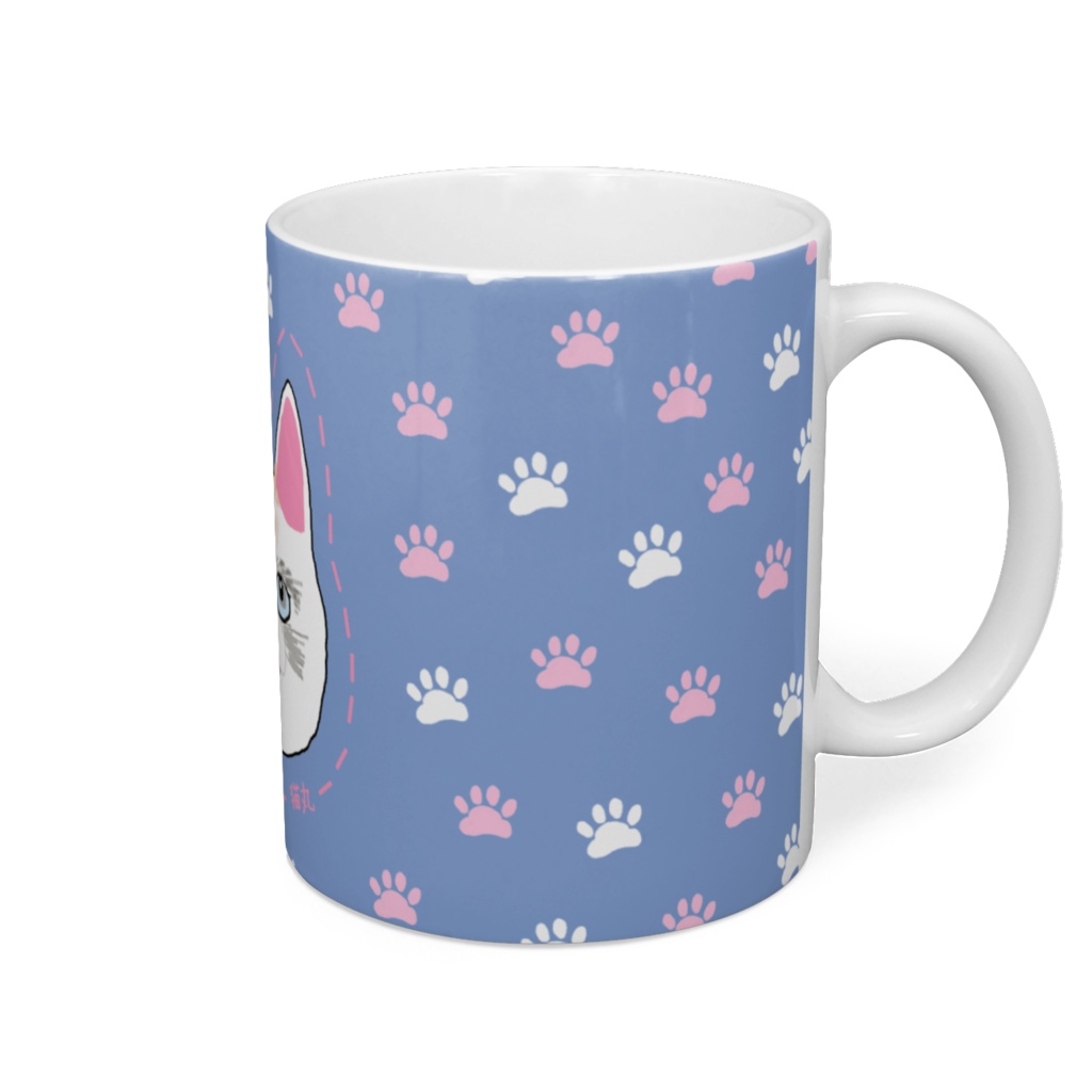 猫丸 マグカップ/ラベンダーブルー