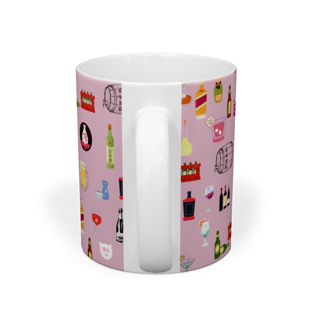猫丸とおさけ マグカップ/リカーピンク