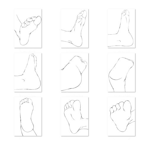 ✨👣【全180度カバー】基本の足素材集:水平・垂直の多角度を網羅!トレース・アタリ用【漫画・イラスト用】背景透過PNG&ClipStudio用データ【無料サンプル有】:2