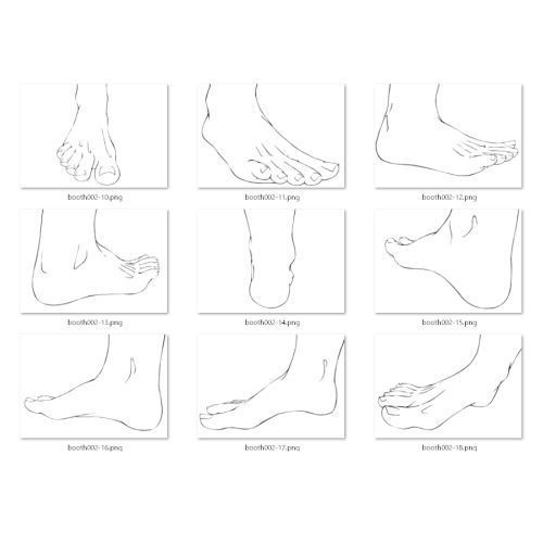 2.足の素材集 水平・煽り・俯瞰180°【イラスト・漫画用素材】無料サンプルあります