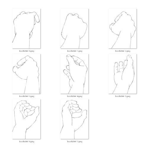 4.様々なアングルからの握る形の手【イラスト・漫画用素材】無料サンプルあります