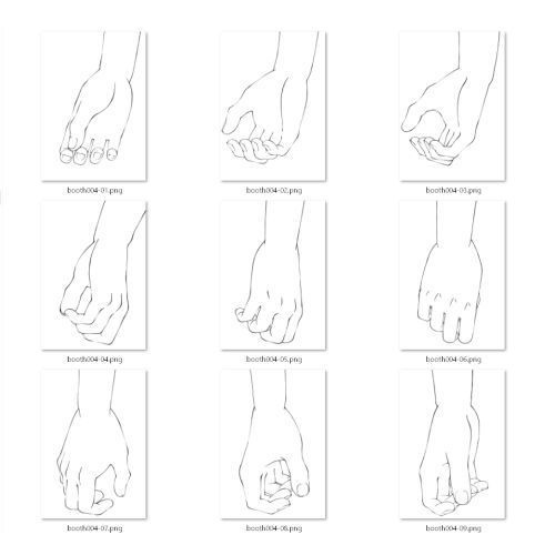 4.様々なアングルからの握る形の手【イラスト・漫画用素材】無料サンプルあります