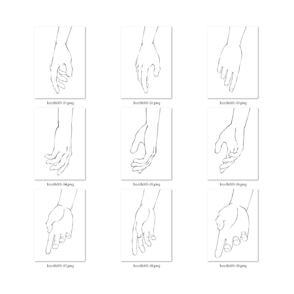 6.様々なアングルからの箸を持つ手【イラスト・漫画用素材】無料サンプルあります