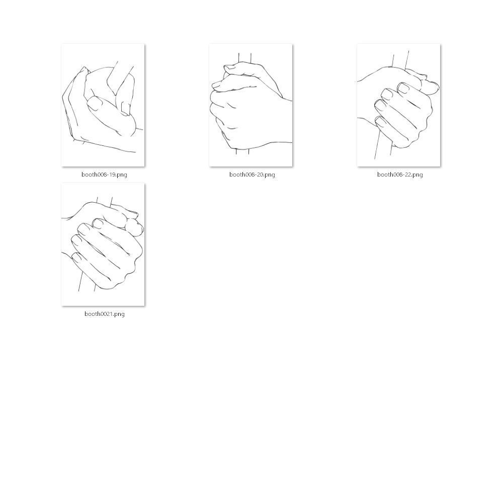 8.様々なアングルからのつまむ手・両手で棒を持つ【イラスト・漫画素材】無料サンプルあります