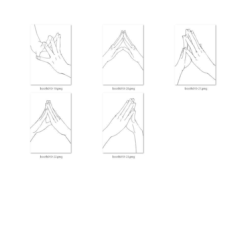 10.様々なアングルからのつないだ手・組んだ手・指先を合わせた手【イラスト・漫画用素材】無料サンプルあります