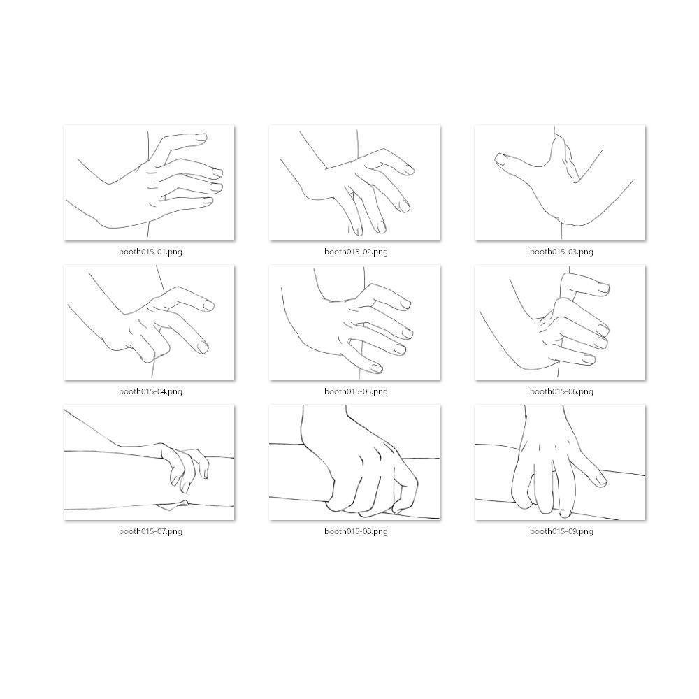 15.様々なパターンの腰・腕・肩を掴む手【イラスト・漫画用素材】無料サンプルあります