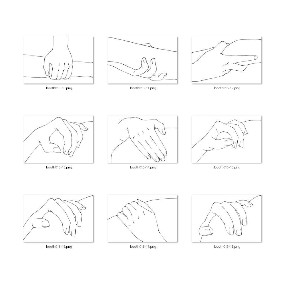 15.様々なパターンの腰・腕・肩を掴む手【イラスト・漫画用素材】無料サンプルあります