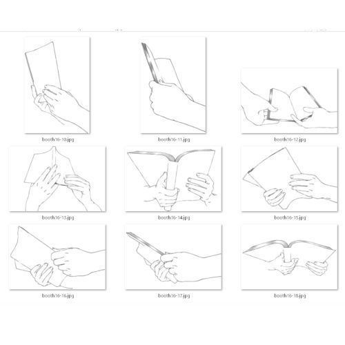 16.様々なパターンの本を読む手【イラスト・漫画用素材】無料サンプルあります