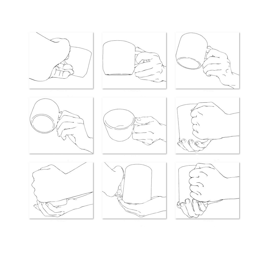 ☕コップを持つ手ポーズ集:カフェ・休息・食事シーンの描写に【漫画・イラスト用】背景透過PNG&ClipStudio用データ【無料サンプル有】:19