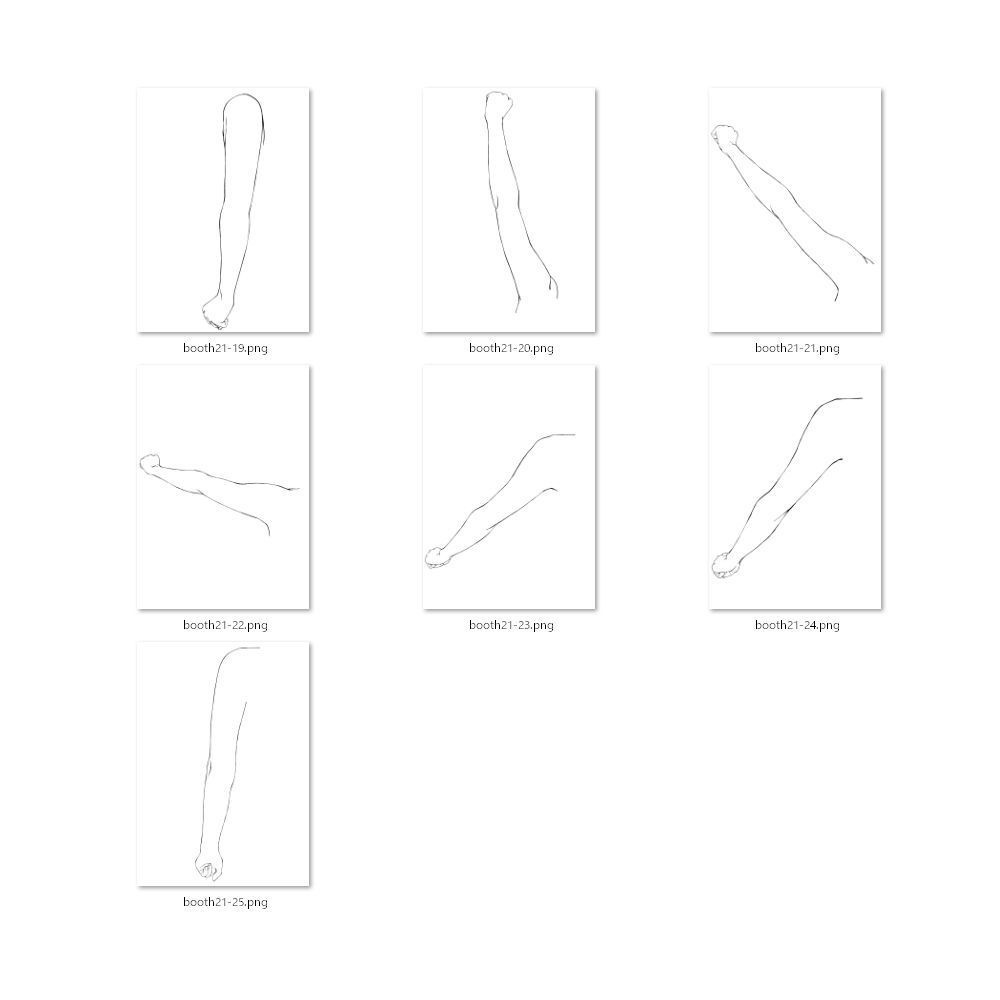 21.様々なアングルからの腕【イラスト・漫画用素材】無料サンプルあります