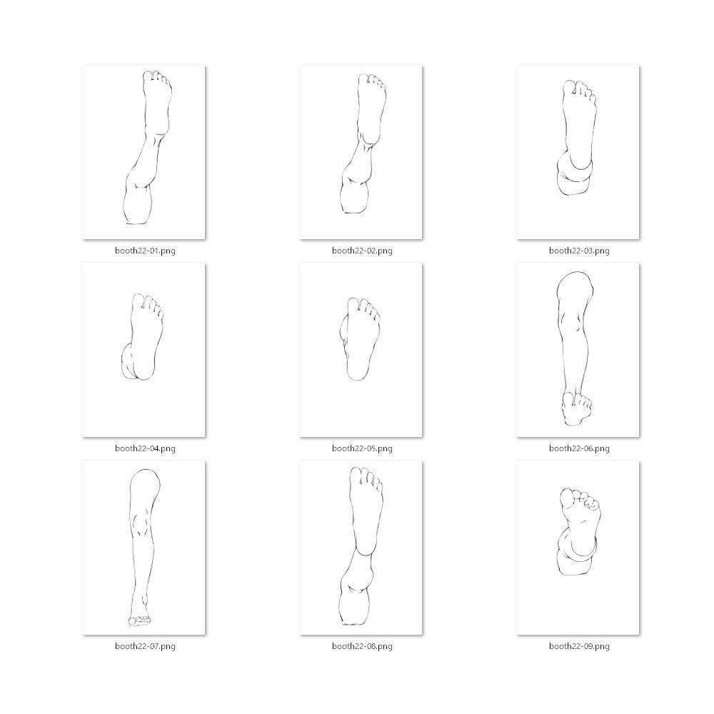 22.様々なアングルからの脚【イラスト・漫画用素材】無料サンプルあります