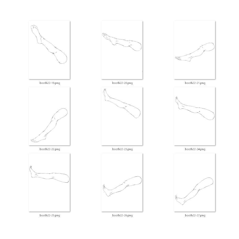 22.様々なアングルからの脚【イラスト・漫画用素材】無料サンプルあります
