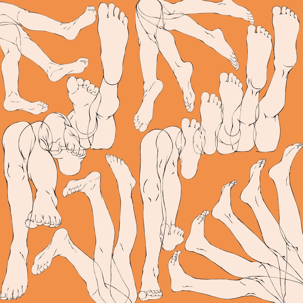 22.様々なアングルからの脚【イラスト・漫画用素材】無料サンプルあります