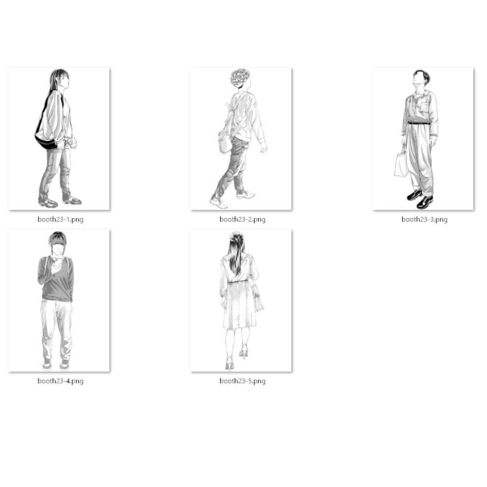 23.細部まで描き込まれているモブ【イラスト・漫画用素材】