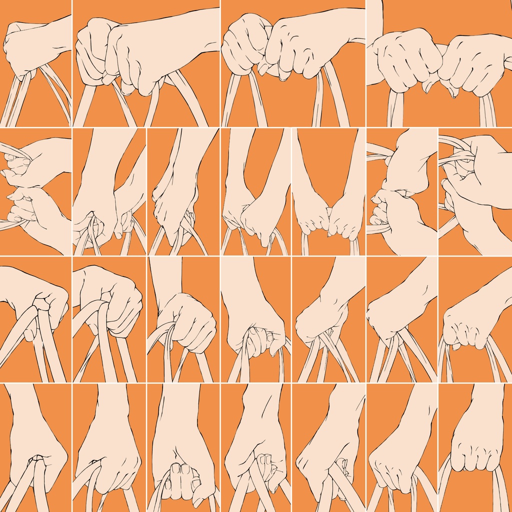 26.様々なアングルからのカバンを持つ手【イラスト・漫画用素材】無料サンプルあります