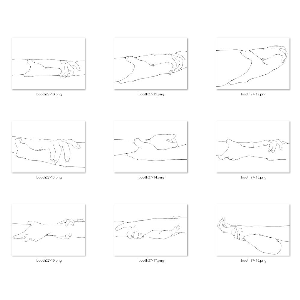 27.様々なアングルからの腕・手首を掴む手【イラスト・漫画用素材】無料サンプルあります