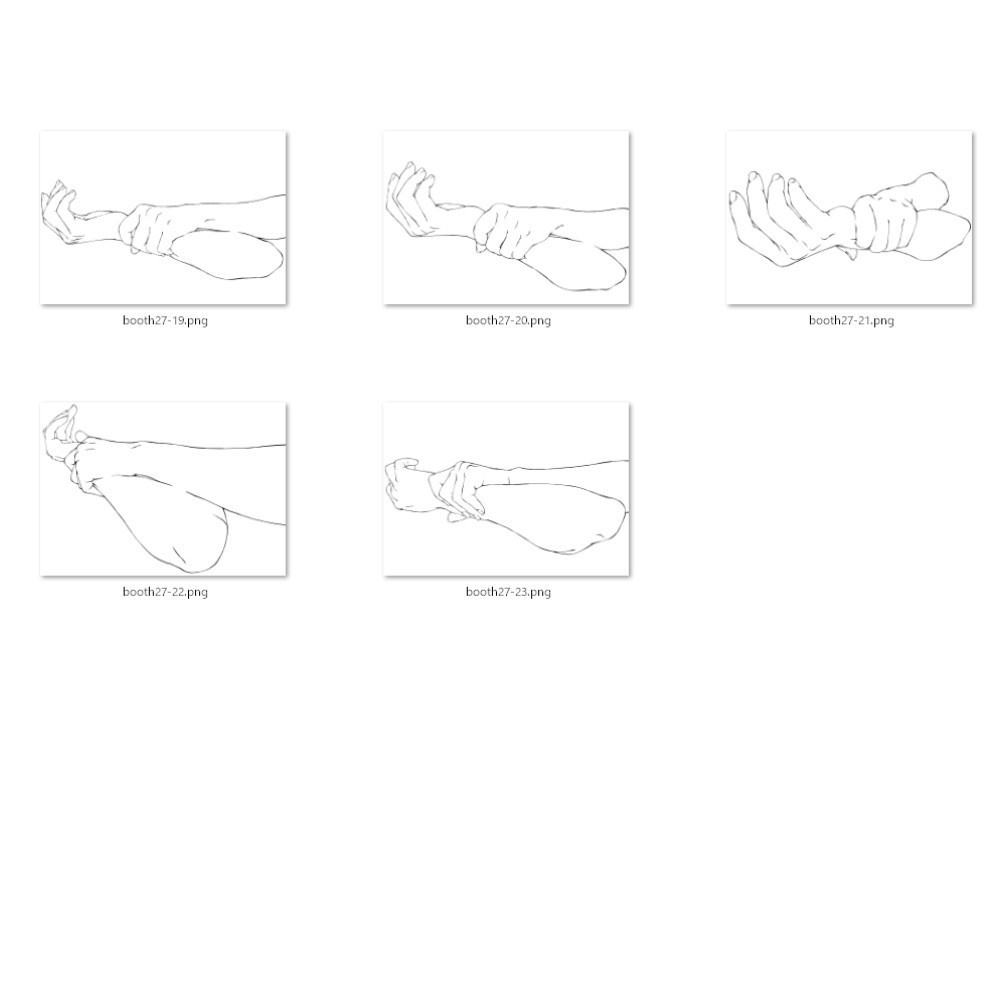 27.様々なアングルからの腕・手首を掴む手【イラスト・漫画用素材】無料サンプルあります