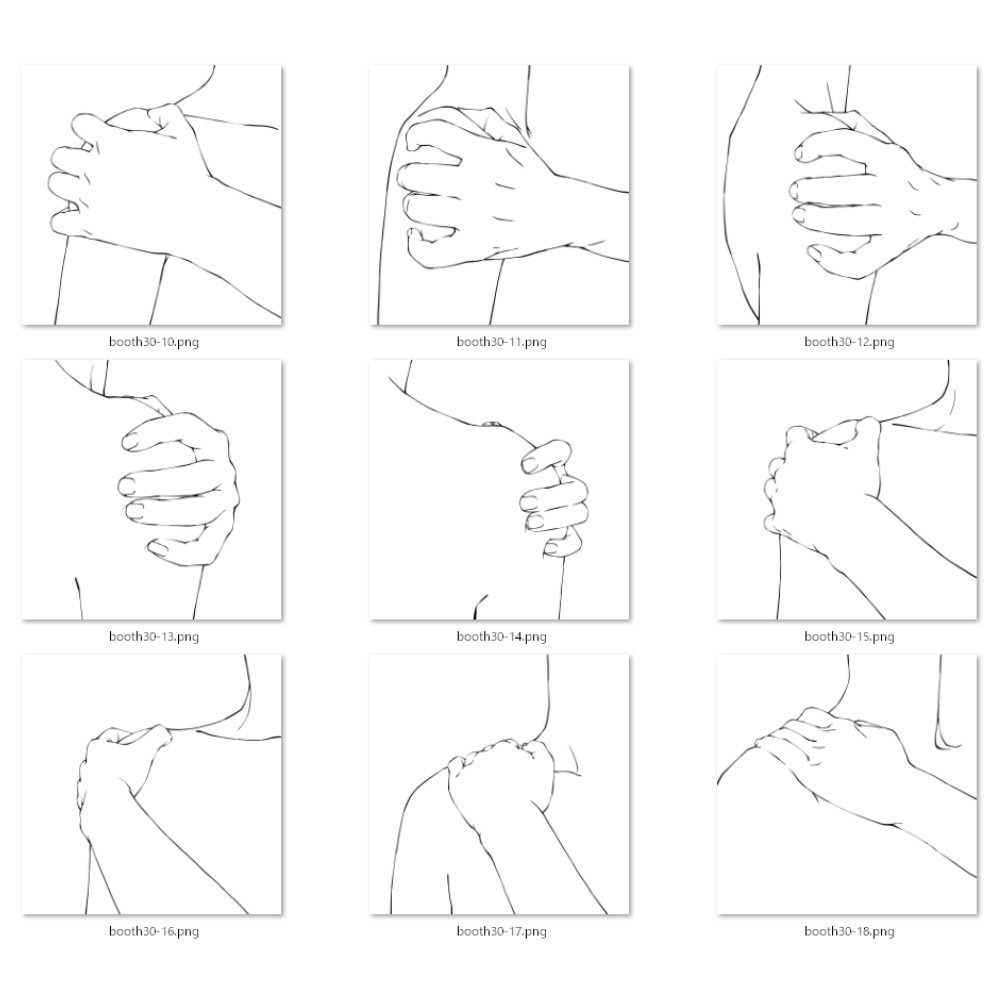 30.様々なアングルからの肩を掴む手【イラスト・漫画用素材】無料サンプルあります