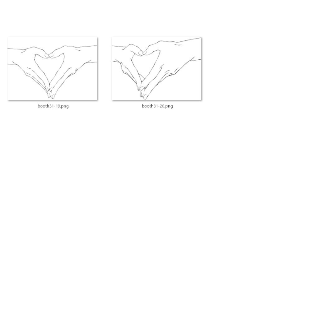 31.様々なパターンのハートポーズ【イラスト・漫画用素材】無料サンプルあります