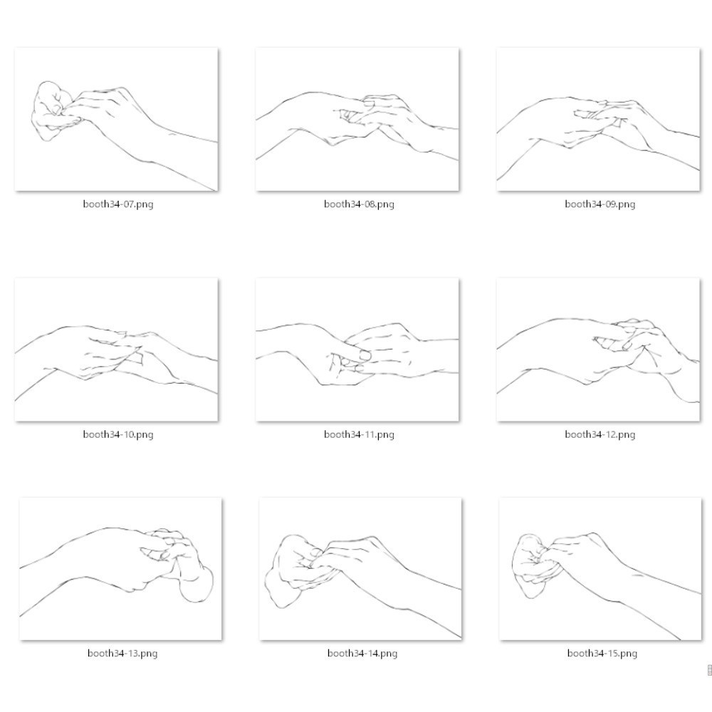 34.様々なアングルからのエスコートする手【イラスト・漫画用素材】無料サンプルあります