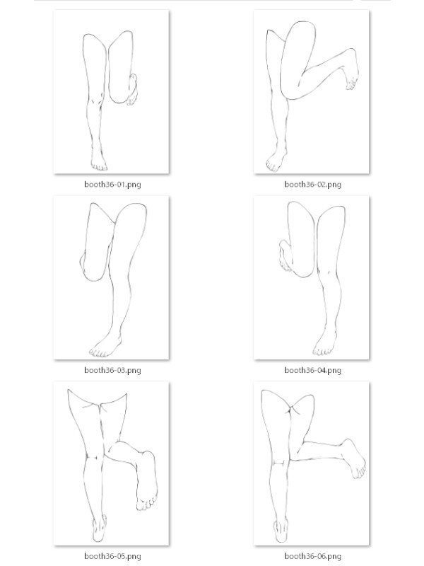 36.様々なポーズの脚【イラスト・漫画用素材】無料サンプルあります