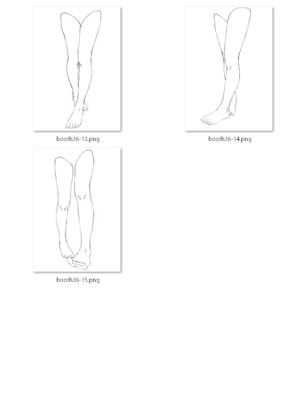 36.様々なポーズの脚【イラスト・漫画用素材】無料サンプルあります
