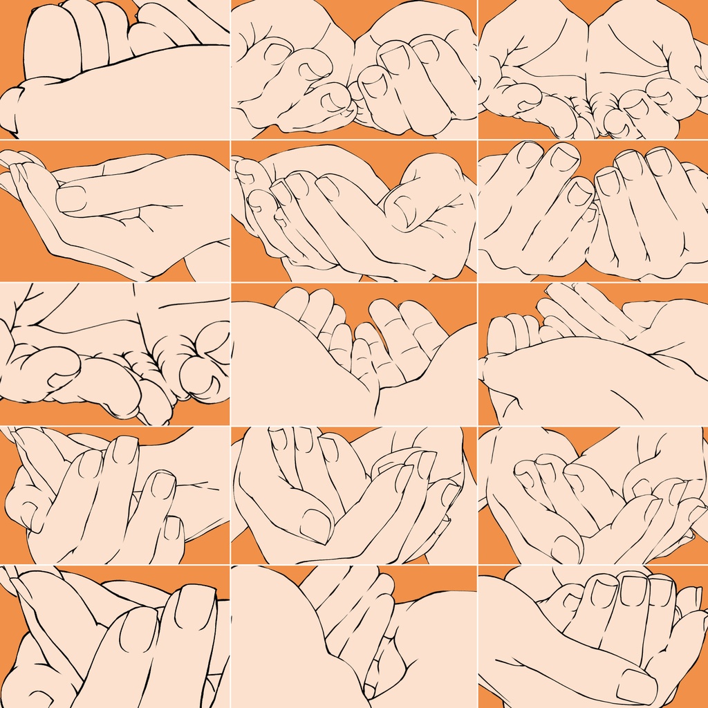 37.様々なアングルからのすくう・受け止める手【イラスト・漫画用素材】無料サンプルあります