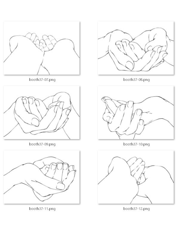 37.様々なアングルからのすくう・受け止める手【イラスト・漫画用素材】無料サンプルあります