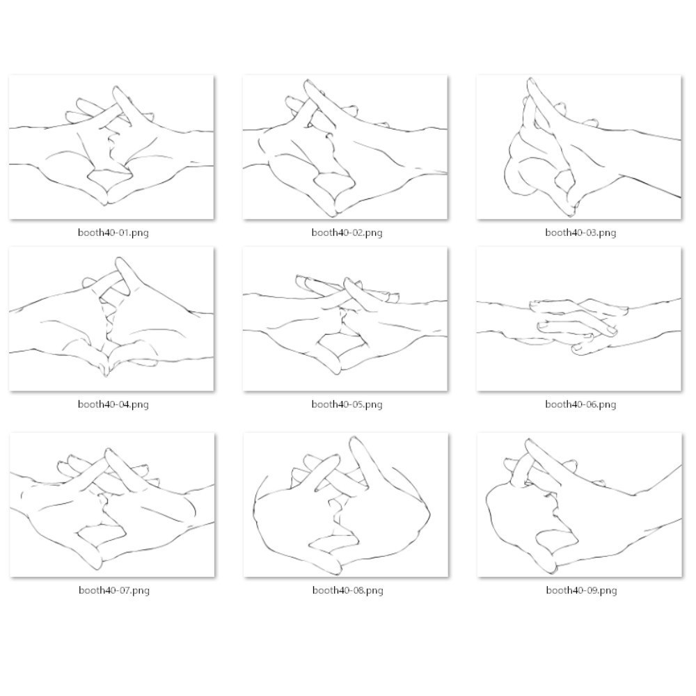 40.様々なアングルからのストレッチする手【イラスト・漫画用素材】無料サンプルあります